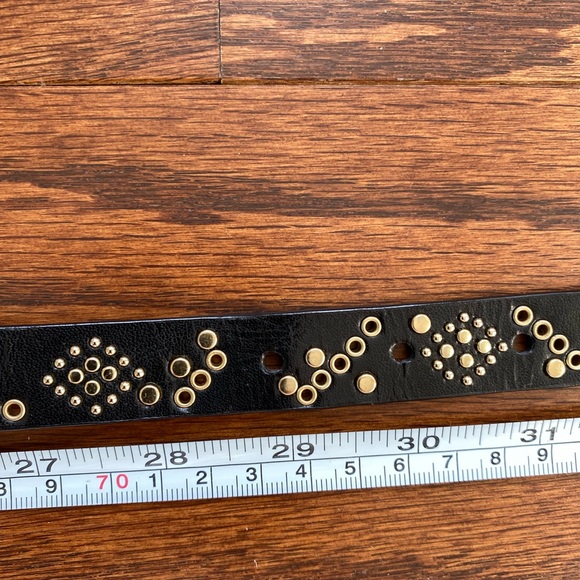 Rebecca Minkkoff black leather studded belt XS